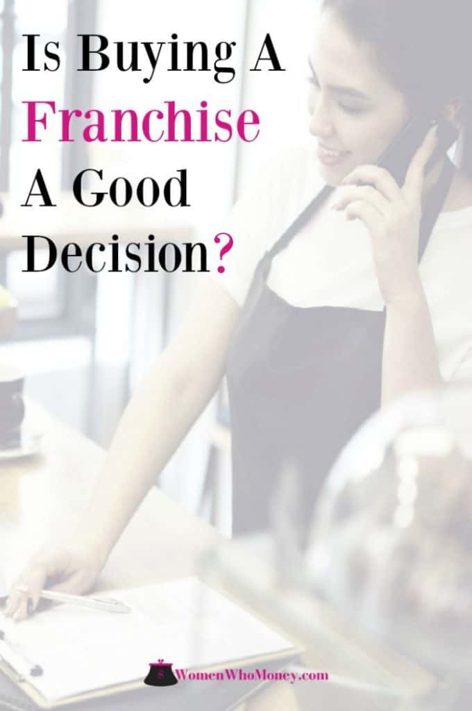female business owner working in a franchise coffee shop