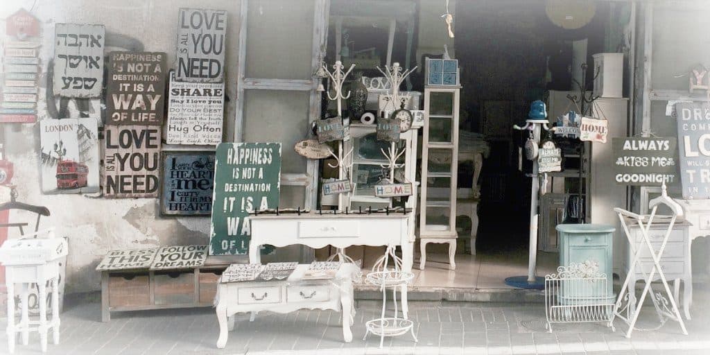 furnishings for a home on display at a store