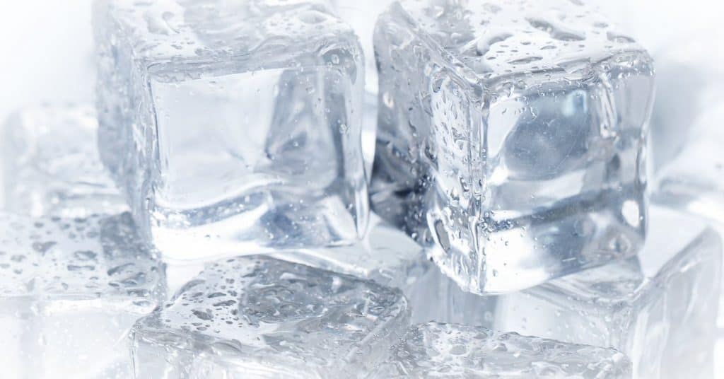 stacked frozen ice cubes