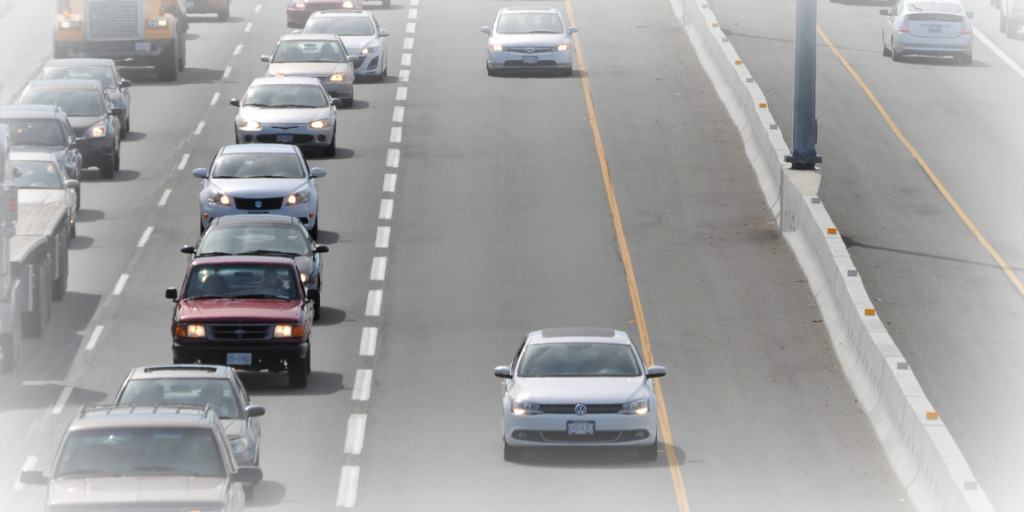 cars on a freeway