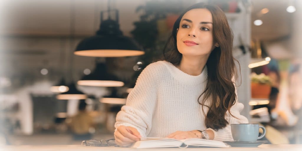 woman reading a book