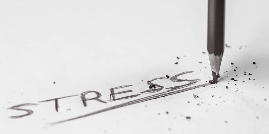 the word stress written in pencil