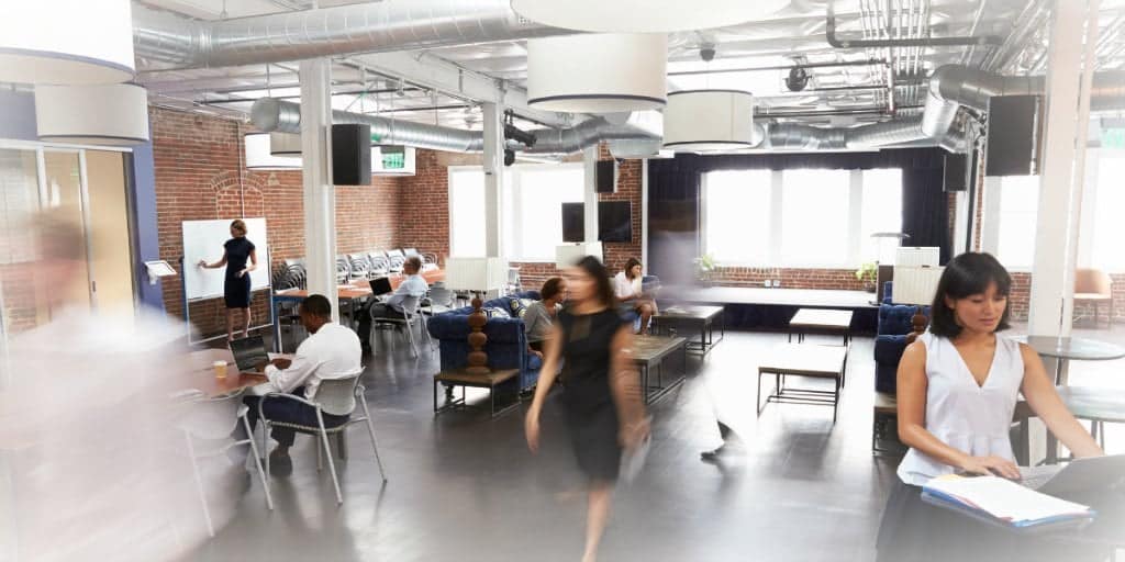 workers inside a coworking space