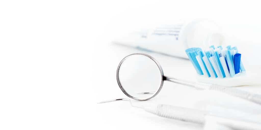 dental care tools on a white background