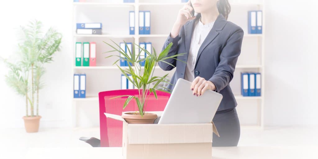 Young female employee being let go from her job