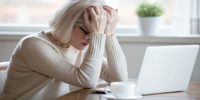 woman worried about her finances during a divorce