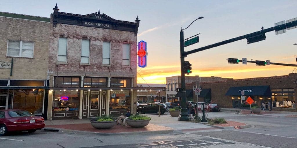 sunrise view from middle of local community