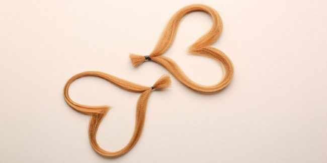 donations of hair shaped into small hearts