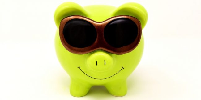 bright yellow green piggy bank