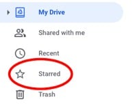 star important files to organize google drive