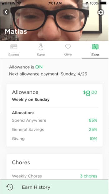 greenlight allowance system example