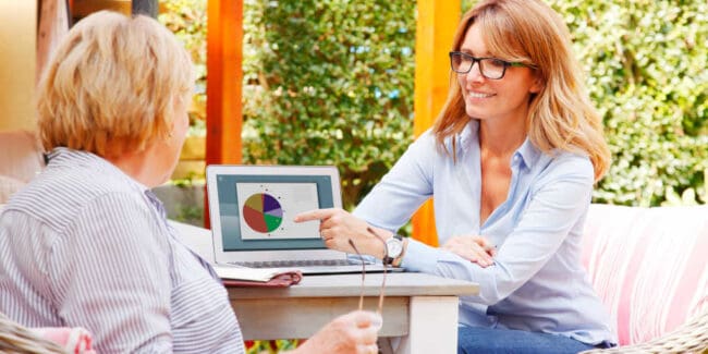 female financial advisor discussing retirement planning with female client