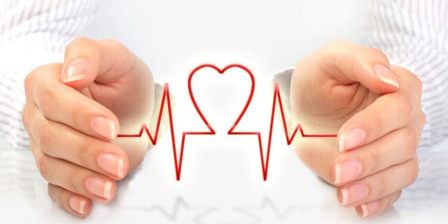 female hands around heart symbol representing a health care sharing ministry concept