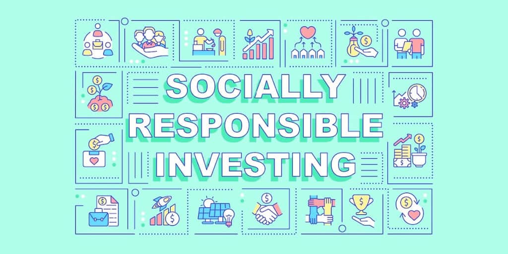 Socially responsible investing word concepts banner