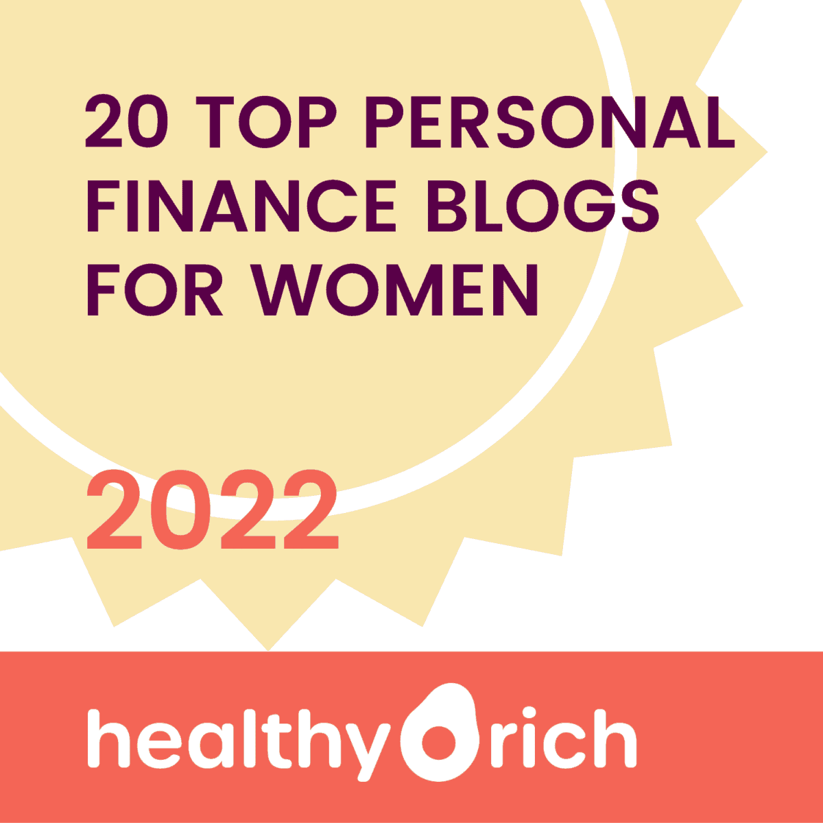 20 top personal finance blogs for women in 2022 by healthy rich, badge graphic