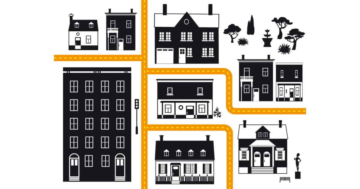 illustration of different residence types