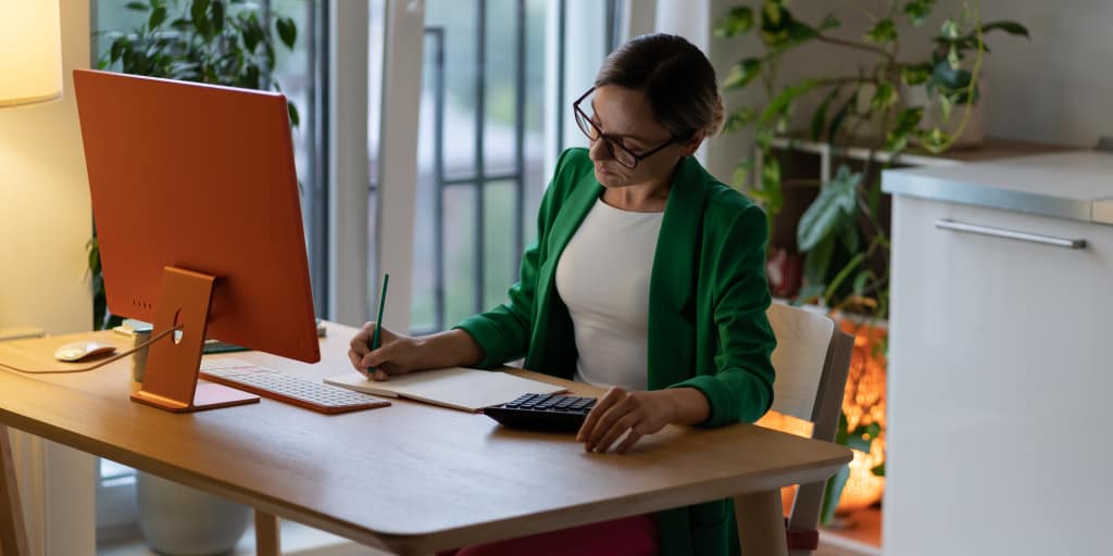 female entrepreneur working at desk